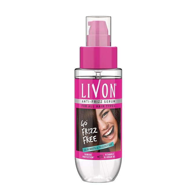 Livon Hair Serum for Men & Women | Frizz-free, stronger and shinier hair | Sulphate & Paraben free| For All Hair Types | Lightweight & Non Greasy | Enriched with Argan Oil & Vitamin E | 3.3 Fl.Oz-Velvo Beauty