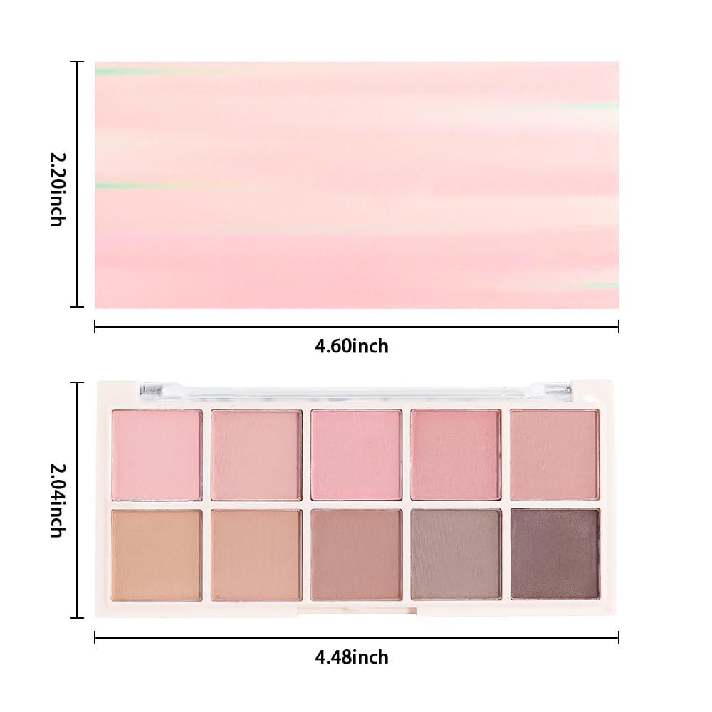 Ten Color Pink Brown Series Matte Eyeshadow Makeup Palette, High-Pigment Eye Shadow, Smooth & Blendable, Everyday Velvety Matte Finish Eye Makeup Looks Box, Vegan & Cruelty-Free, 0.35 Oz 04#-Velvo Beauty
