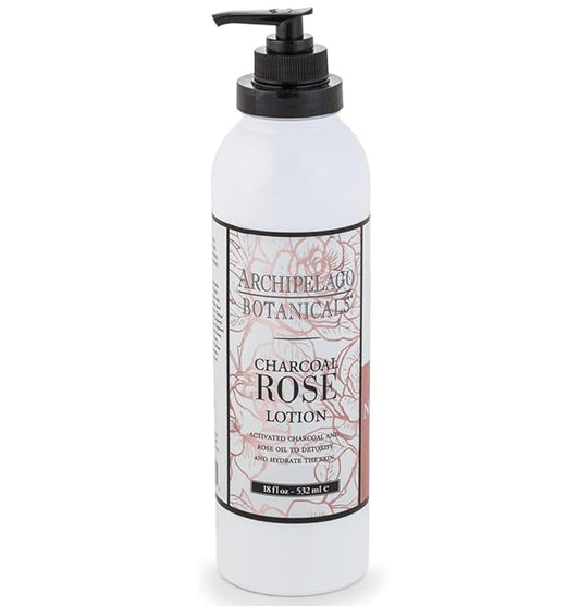 Archipelago Botanicals Charcoal Rose Lotion, Hydrating Charcoal & Rose Body Lotion for Soft & Smooth Skin, Paraben-Free, Phthalate-Free, 18 oz-Velvo Beauty