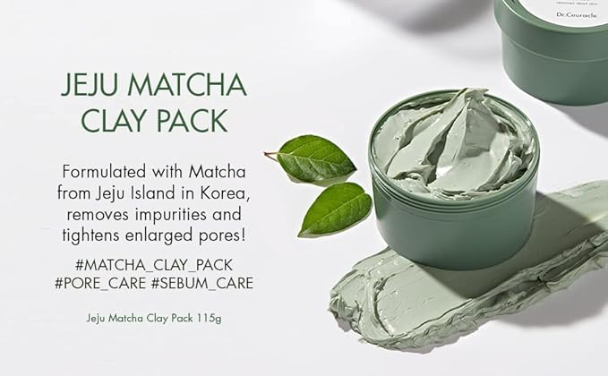 leegeehaam Dr.Ceuracle Jeju Island Matcha Clay Pack (115g / 4.05 oz) - Wash-Off Type Clay Facial Mask Pack for Cleansing Pore and Detoxifying Dull Skin-Velvo Beauty