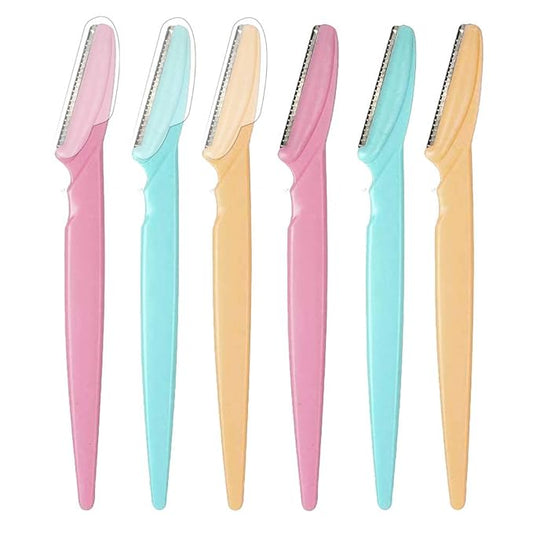 Womens Peach Fuzz Shaver - 3R Factory Ladies Razors for Facial Hair, Face Shaving Razor, Lady Razors for Women Fine Hairs, Eyebrow, Facial & Neck. Come with Safety Cover (Packs of 6)-Velvo Beauty