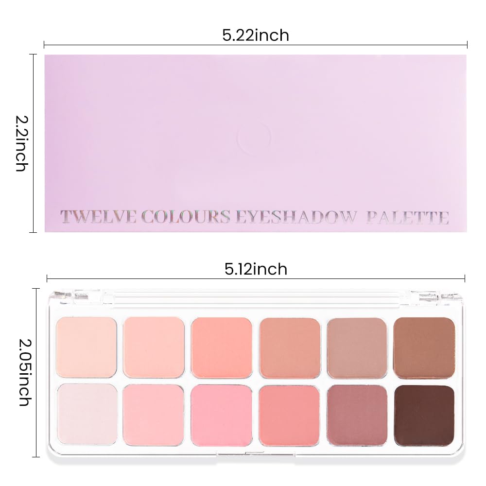AMY'S DIARY 12 Color Light Pink Brown Eyeshadow Palette, Long-Lasting, and Highly Pigmented eye shadow. Elevate Your Eye Makeup– Unleash Your Unique Style (13#)-Velvo Beauty