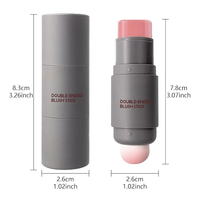 Cream to Powder Blush Stick, High Impact Color, Moisturizing Face Makeup (01#, 1 Count (Pack of 1))-Velvo Beauty