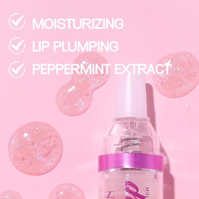 Natural Spicy Lip Plumping Booster Lip Plumping Oil,Lip Plumper Gloss, Ultra-Hydrating & Nourishing Plump and Pout Lip Plumper, Glossy Finish Fuller Lip Plumping Lip Gloss for Women Girls(03#)-Velvo Beauty