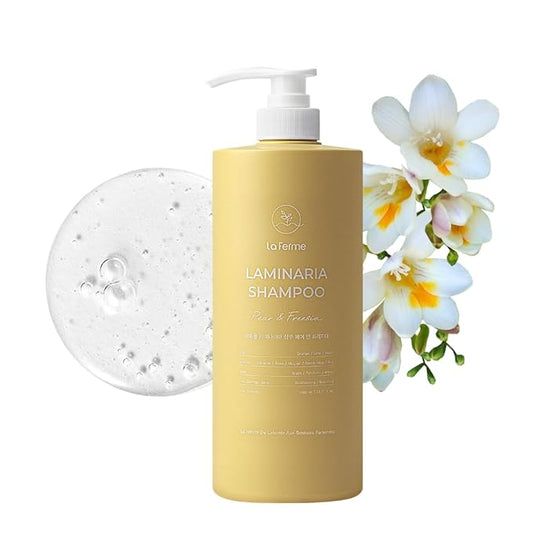 laferme Laminaria Shampoo with Organic Ingredient, Korean Clarifying Shampoo, Hydrating for Dry Hair, Strengthening for Weak Hair, Sulfate & Paraben-Free, for Women & Men, 33.8 FL OZ, Pear & Freesia-Velvo Beauty