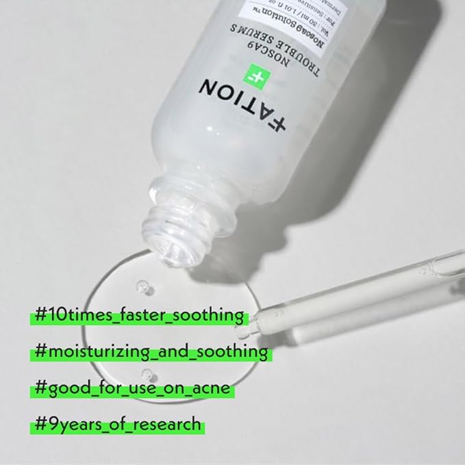 NOSCA9 Soothing Serum S - Rapid Hydrating Calming Serum with 5-Layer Ceramide Complex &Fresh Centella Asiatica, Advanced Barrier Repair for Sensitive Skin Korean Skin Care (1.01 Fl Oz (Pack of 1))-Velvo Beauty