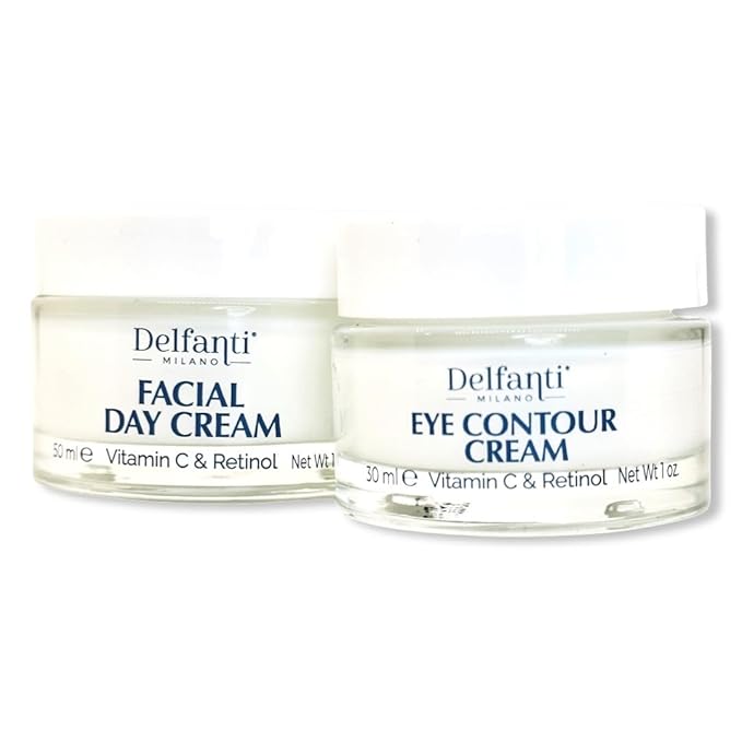 VITAMIN C & RETINOL DUO PACK Full Size Facial Day Cream and Eye Contour Cream • Brightening and Dark Spot Corrector-Velvo Beauty