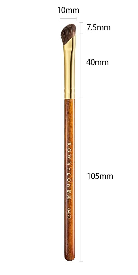 Desert Oak Series Nose Contour Brush - Angled Pony Hair Bristles for Seamless Sculpting, Dual-Use with Cream/Powder, Ebana Handle & Brass Ferrule (CM 179)-Velvo Beauty