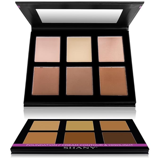 SHANY Powder Contour & Highlight Makeup Palette with Mirror - 6 Color Contour Palette - CONTOUR-Velvo Beauty