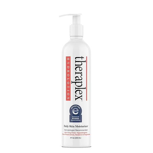 Theraplex Hydro Lotion (8 oz) - No Parabens or Preservatives, Noncomedogenic, and Hypoallergenic, Fragrance-Free, Dermatologist recommended - National Eczema Association Seal of Approval-Velvo Beauty