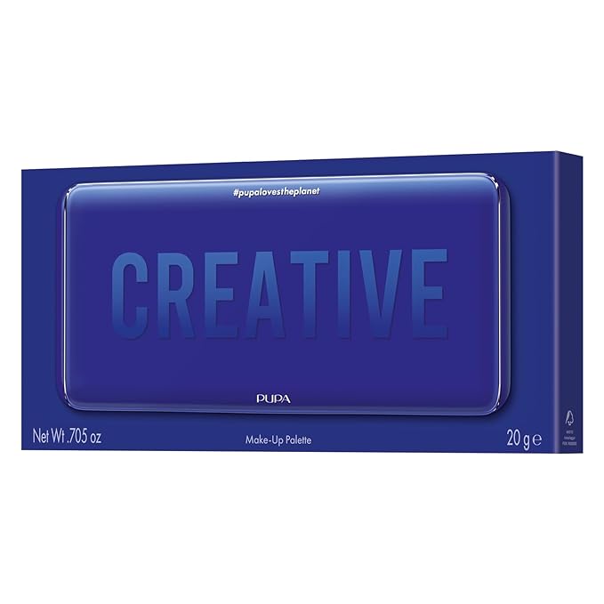Pupa Milano Make-Up Palette L, 005 Blue, 0.71 oz - 18 Pan Eyeshadow and Blush Palette, Matte, Shimmer, Metallic Finishes - Blendable Velvety Texture Blush Powder - Talc-Free - Eco-Friendly Packaging-Velvo Beauty