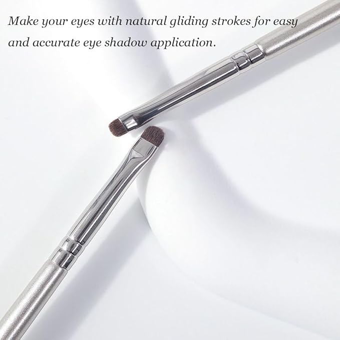 Mini Smudge Brush for Eyeliner,2 PCS Small Smudge Brush for Precision Eyeshadow and Eyeliner,Eyeliner Brush for Powder Gel Cream Liquid Concealer,Eye Makeup Brush Set-Velvo Beauty