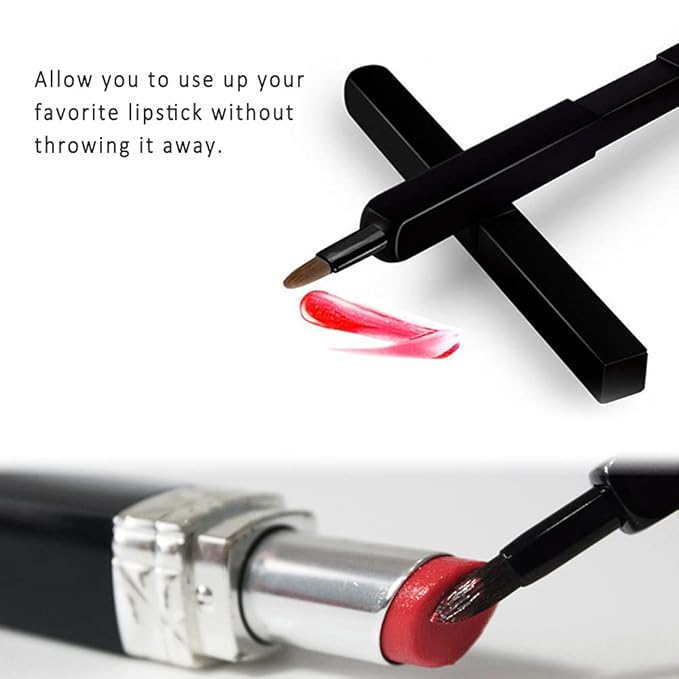 Lip Applicator Brush - 3 Pack Exquisite Professional Dustproof Retractable Lip Brush - Makeup Lipstick Lip Gloss Applicators (Black, Silver and Jewelry Red)-Velvo Beauty