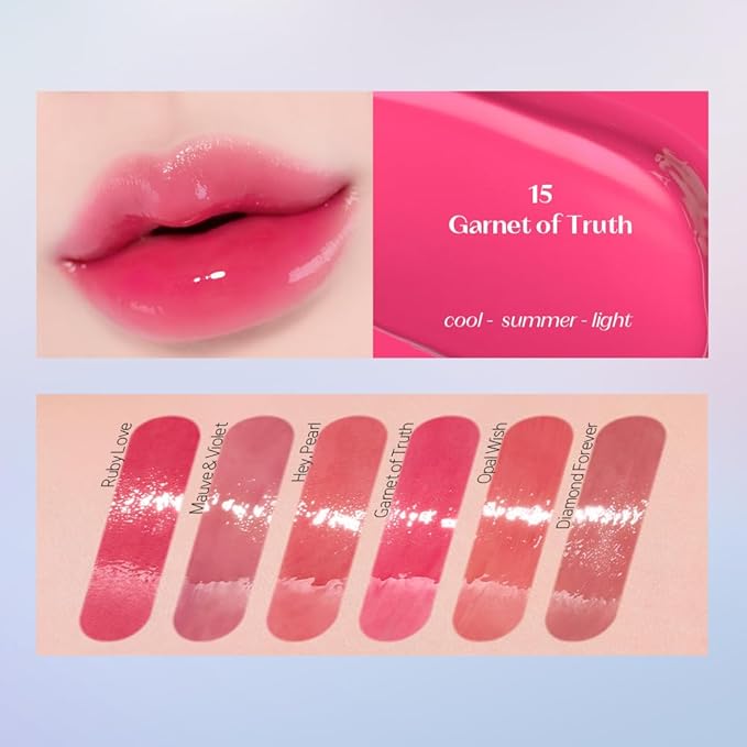 ETUDE Over Glowy Lip Stain Tint #15 Garnet of Truth | Non-Sticky Vegan Lip Tint | Moisturized & Long-lasting Lip Gloss | Daily Tint for Dry Lips, Korean Makeup-Velvo Beauty