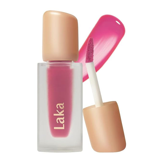Laka Fruity Glam Tint, 4.5g/0.15 oz., Glowing Lip Stain with Wide Color Spectrum, Hydrating & Lightweight Texture, Long-Lasting Bold Stain, Non-Sticky, Vegan, K-Beauty (#105 Cold)-Velvo Beauty