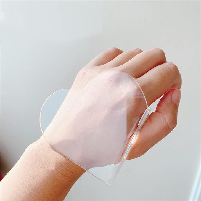 3Pcs Clear Handheld Acrylic Palette Heart Shaped Acrylic Nail Color Palette Handheld Makeup Mixing Palette Foundation Mixing Tray Cosmetic Palette for Lipstick Eyeshadow Foundation Color Blending-Velvo Beauty