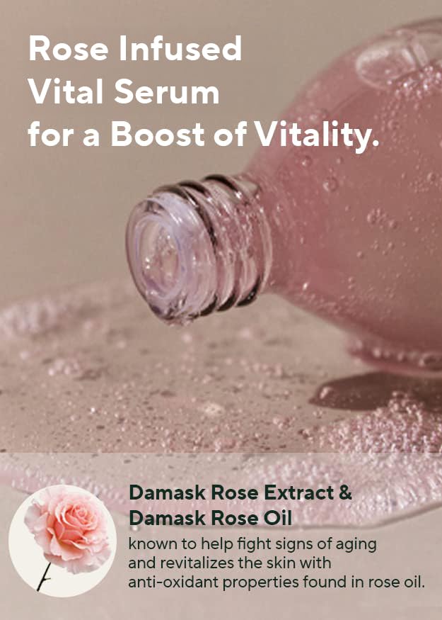 AROMATICA Reviving Rose Infusion Serum 3.38oz / 100ml, Vegan, Rejuvenating Hydration Serum, Vitality Serum for dry skin | with Damask Rose Water and Rose Oil-Velvo Beauty