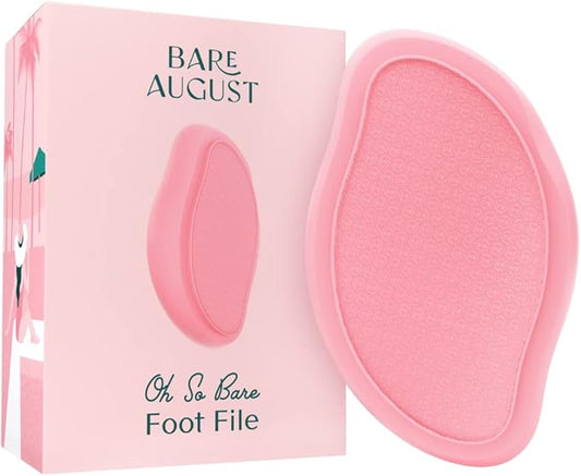 Bare August Glass Foot File Callus Remover- Heel Scraper & in Shower Foot Scrubber Dead Skin Remover - Pedicure Foot Buffer for Soft Feet-Velvo Beauty
