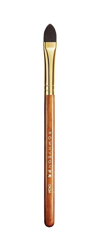 Desert Oak Series Liquid-Sculpt Pro Concealer Brush - Wide Teardrop Head for Under Eyes & Redness, Bubinga Wood, Brass Ferrule (CM 194)-Velvo Beauty