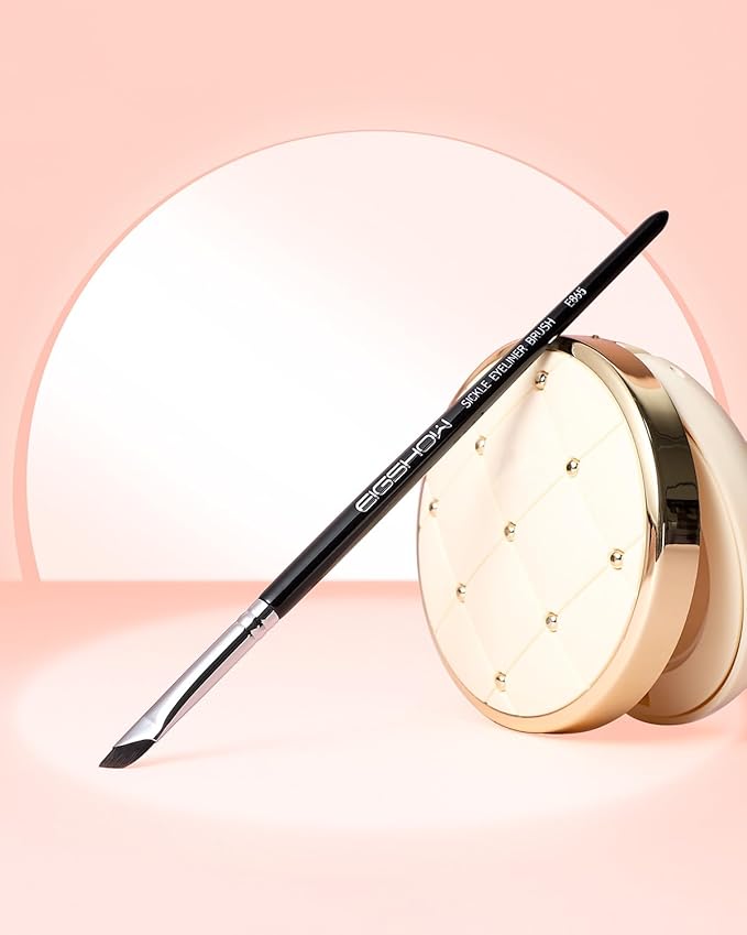 Eyeliner Brush, EIGSHOW Sickle Angled Gel Eyeliner Makeup Brush for Precise Eye Liner, Eyebrow, Eyelid with Ultra Thin Curved Vegan Bristles (E865)-Velvo Beauty