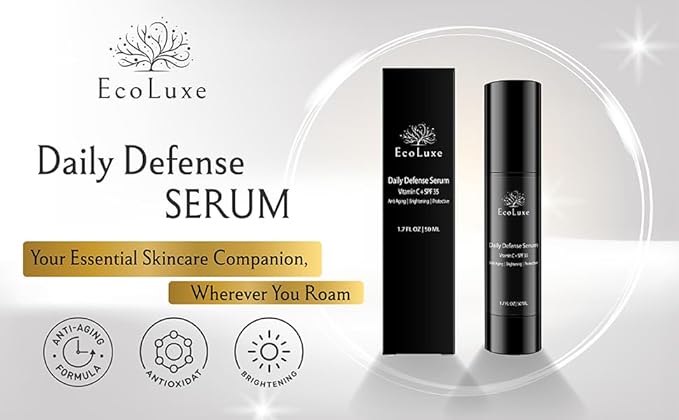 Vitamin C & Propolis Serum with SPF 35 – Daily Defense Brightening & Hydrating Antioxidant Face Serum for Sensitive Skin, Anti-Aging & Sun Protection-Velvo Beauty