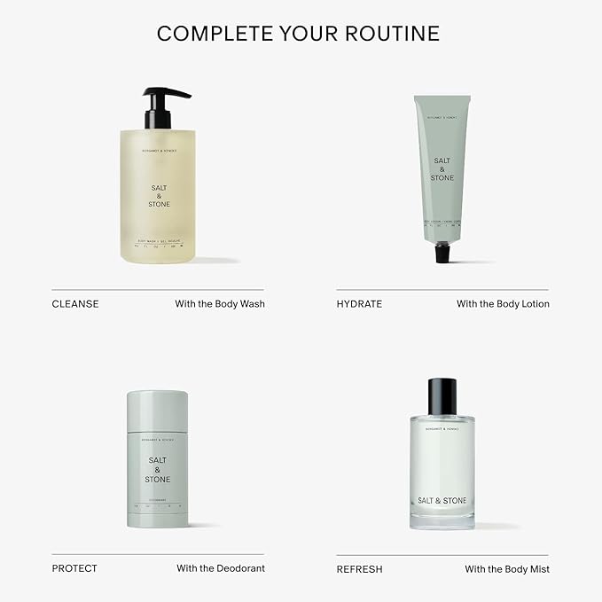 Salt & Stone Body Lotion for Women & Men | Hydrates, Nourishes & Softens Skin | Restores Dry Skin | Fast-Absorbing | Cruelty-Free & Vegan (100 ml) (Bergamot & Hinoki)-Velvo Beauty