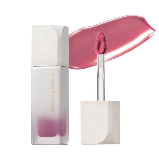 Heart Percent Dote On Mood Pure Glow Tint, Watery & Lightweight Moisturizing Lip Stain Long Lasting Liquid Lipstick 6.8g, #15. Viva Plum-Velvo Beauty
