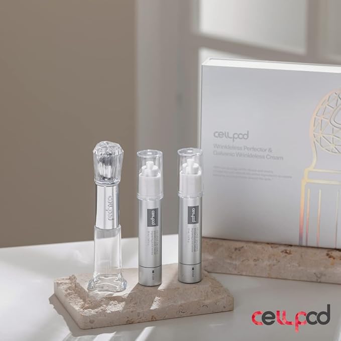 Wrinkleless Perfector & Galvanic Wrinkleless Cream - Galvanic Facial Vibration device with Eye Cream Cream 2 ea. (0.68 fl. oz. for each) - for Anti-Aging, Anti-Wrinkle, and Eye Brightening-Velvo Beauty