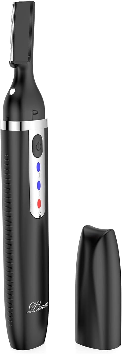 Eyebrow Trimmer and Facial Hair Remover, Rechargeable Hair Removal Women's Electric Shaver Razor for Peach Fuzz Chin Cheek Upper Lip (Black)-Velvo Beauty