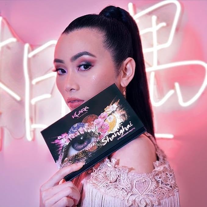 24 Eyeshadow Palette - Festive Vibrant Shimmer Matte Warm Neutral Sparkling Eye shadow Palette (Shanghai)-Velvo Beauty