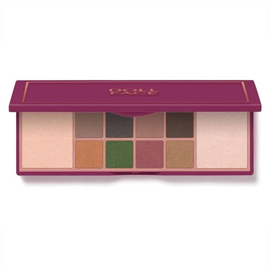 Doll Face, 10-Shade Matte & Shimmer Palette Avant Glam, 0.53 Ounce-Velvo Beauty