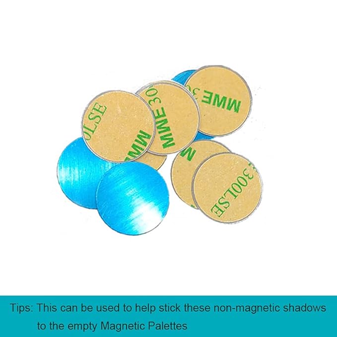 50pcs Metal stickers adhesive set magnetic strips with adhesive backing iron circles for non-magnetism cosmetic eyeshadow pans aluminum bottom shadow accessories-Velvo Beauty