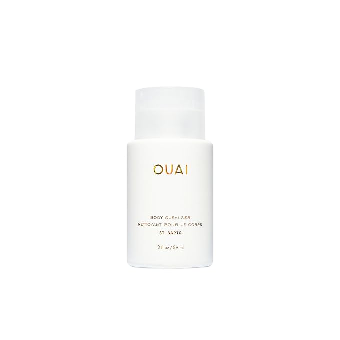 OUAI Body Cleanser, St. Barts Travel Size - Foaming Body Wash with Jojoba Oil & Rosehip Oil to Hydrate, Balance & Soften Skin - Paraben, Phthalate & Sulfate Free Skin Care Products (3 fl oz)-Velvo Beauty