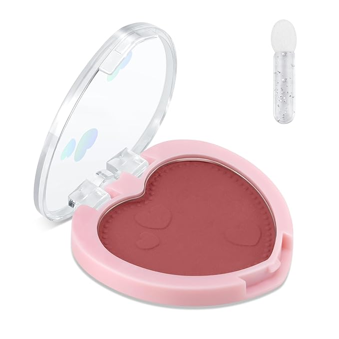 Boobeen Powder Blush Matte Pressed Blush Palette, Highly Pigmented Cream Pink Blusher for Cheeks, Blusher Compact Powder Makeup Lightweight Easily Blends, Single Color Rouge Powder-Velvo Beauty