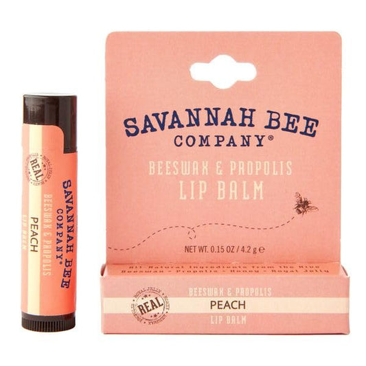 Savannah Bee Lip Balm Hanger 0.15 oz - Invigorating Mint Flavor - Natural Ingredients for Supple, Soft Lips - Convenient Hanger Design (.15 Oz, Peach)-Velvo Beauty