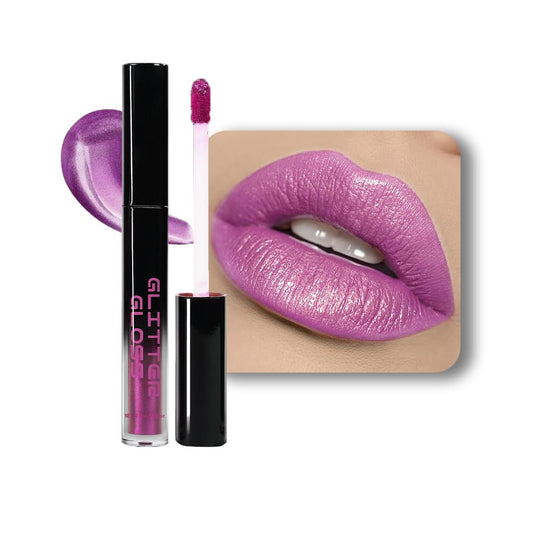 Pink Purple Metallic Lipstick for Women,Glitter Sparkling Liquid Lipstick,Long Lasting Waterproof Lightweight Comfortable Non-Drying Bold Dark Lip Gloss for Gothic Stage Makeup,Cruelty Free-Velvo Beauty