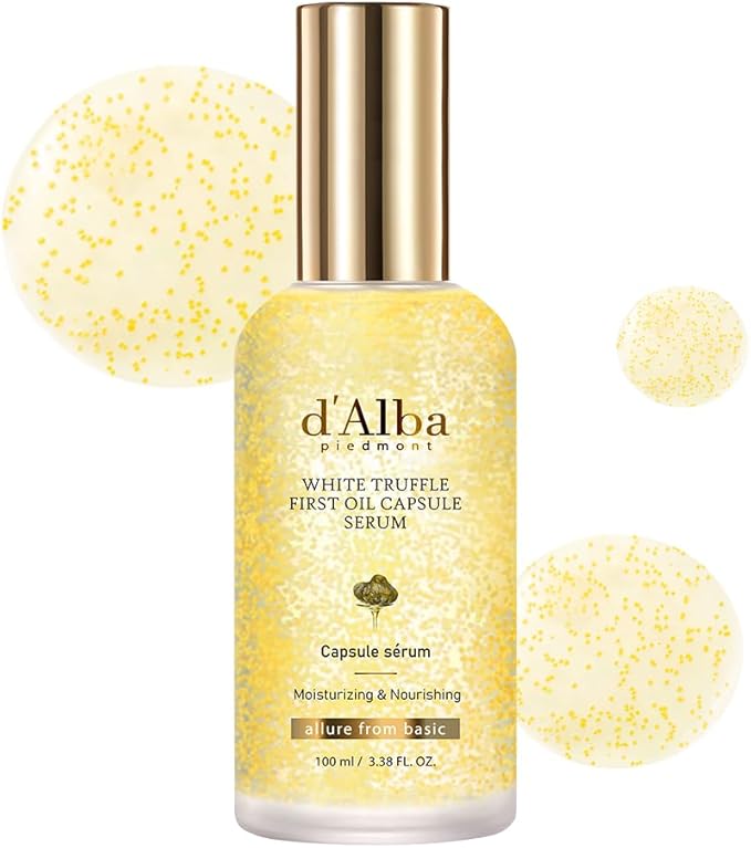 d'alba Piedmont White Truffle Oil Capsule Serum, Daily Vita Boost for Luminous Skin, Double Vitamin Formula, Big Size (3.38fl. oz.)-Velvo Beauty