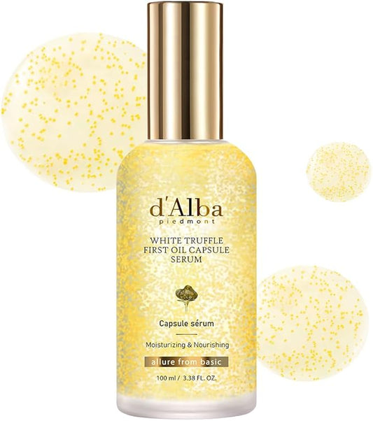 d'alba Piedmont White Truffle Oil Capsule Serum, Daily Vita Boost for Luminous Skin, Double Vitamin Formula, Big Size (3.38fl. oz.)-Velvo Beauty