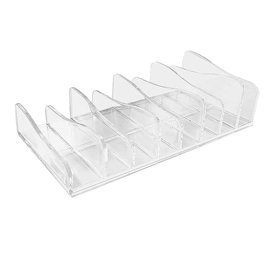 1 Piece 8-Section Acrylic Eyeshadow Organizer Cosmetic Makeup Palette Organizer Divided Makeup Organizer Eyeshadow Contour Blush Holder for Eyeshadow Palettes Blush Face Powder, Clear-Velvo Beauty