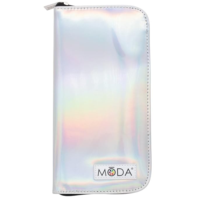 MODA Totally Electric Neon Full Face Makeup Brush Kit – 13pc Vibrant Brush Set for Face & Eyes with Zip Case (Neon Pink)-Velvo Beauty