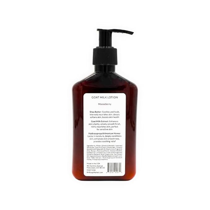Goat Milk Lotion, Mooseberry Fragrance, Hydrating Lotion for Men & Women With Nourishing Goat Milk, Shea Butter, Sunflower Oil & Aloe, Packed With Vitamin A, E & Selenium, 9 Oz-Velvo Beauty