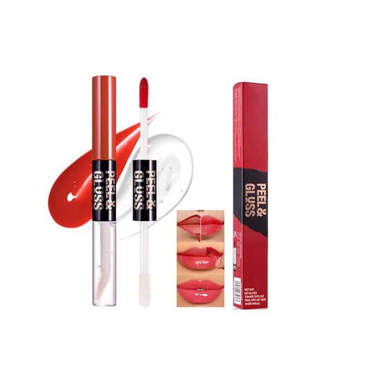 Rose Pink Peel Off Lip Gloss Masque,Lip Stain Peel Off Tattoo - Peel Off Lip Tint and Lip Oil 2-in-1,Long Lasting Waterproof Transfer-proof Lip Mask Lip Gloss Peel Off Lip Liner,for All Skin Type 02#-Velvo Beauty