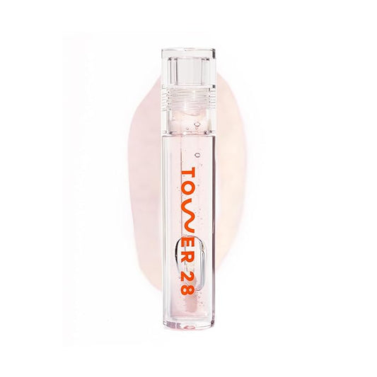 Tower 28 ShineOn Lip Jelly, CHILL | Non-Sticky, Vegan Lip Gloss in Clear | Moisturizing Apricot and Raspberry Seed Oil | Clean, Cruelty Free-Velvo Beauty