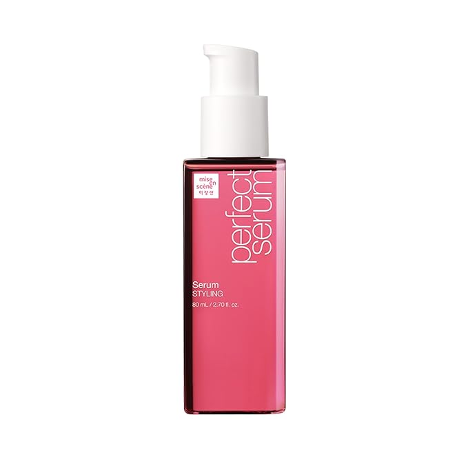 Mise En Scene Perfect Styling Serum for Heat Damage Protection - Hair Serum for holding Bounce, Hair Essence for Long Lasting Curl, Powdery Scent, with Argan Oils, 2.70 fl. Oz-Velvo Beauty
