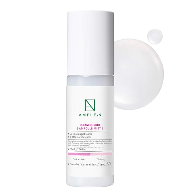 CORÉANA AMPLE:N Ceramide Shot Ampoule Mist - Hydrating Face Spray to Strengthen Skin Barrier – Moisturizing and Skin Repairing Face Ampoule Mist to Restore Vitality, 2.7 fl.oz.-Velvo Beauty