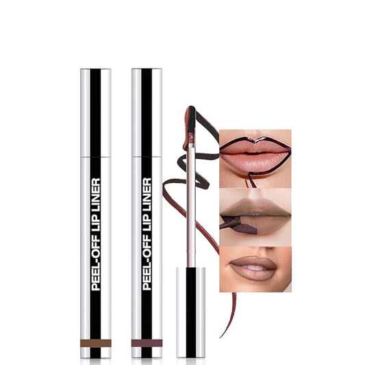 2Pcs Matte Liquid Lip Stain Peel Off Lip liner Tattoo, Matte Peel Off Lip Stain, Long Lasting Waterproof Lipstick Lip Gloss Stain, Transfer-proof for All Skin Types (0.24 fl oz-04#+05#)-Velvo Beauty