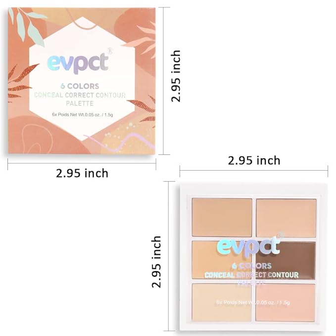 Pro 6 Color Correcting Concealer Palette Light Medium Cream Contouring Makeup for Corrects Dark Circles Red Marks Scars.Beige Creamy Concealer for Mature Skin.Longwear&Waterproof (Netural)-Velvo Beauty