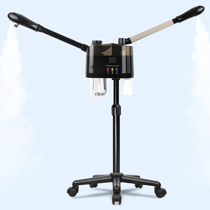 Professional Facial Steamer, Hot&Cold Mist Facial Steamer, Facial Humidifier on Wheels, Esthetician Steamer for Facial Deep Cleaning and Moisturize, Suitable for Spa, Salon and at Home Use-Velvo Beauty