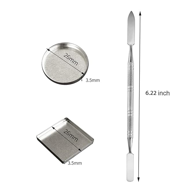 50 Pcs Empty Square Metal Pans, Makeup Palette Pans for Eyeshadow Magnetic Cosmetic Palette Size 26mm (Square - 50 Pcs)-Velvo Beauty