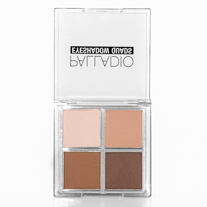Palladio Eyeshadow Quads, Velvety Pigmented Blendable Matte, Metallic & Shimmer Finishes, Creamy Formula, Four Way Quad Eye Shadow Palette, Talc-Free (Classy)-Velvo Beauty